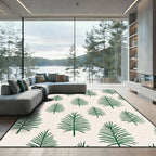 Green Palm Frond All Over Rug