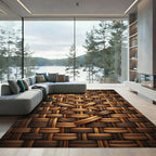 Natural Woven Texture Earth Tones Rug