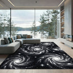 Cosmic Swirling Nebula Starry Night Rug