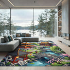 Golden Temple Zen Garden River Landscape Rug