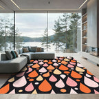 Orange Pink Teardrop Speckle Pattern Rug