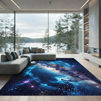 Cosmic Blue Spiral Nebula Sky Rug