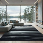 Dramatic Gray Overcast Streak Rug