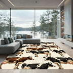 Whimsical Farmhouse Dairy Cow Ensemble Rug