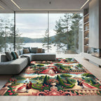 Romantic Rococo Garden Couple Scene Rug