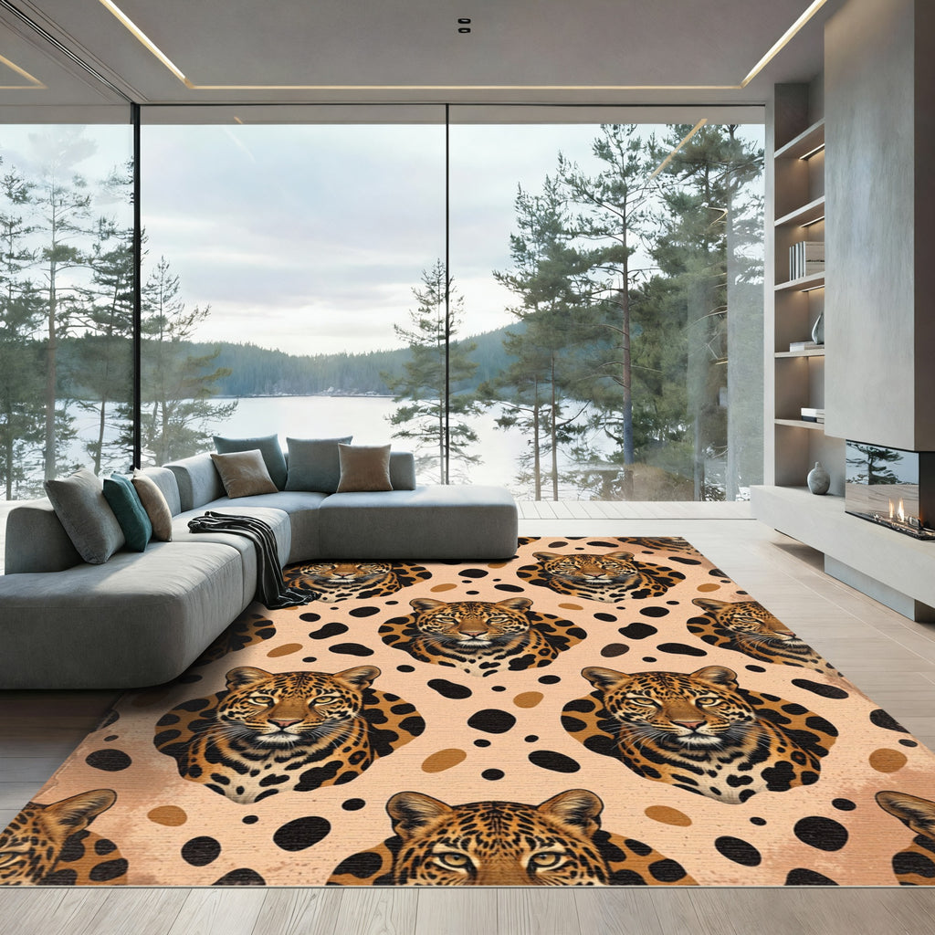 Leopard Spots And Faces Rug