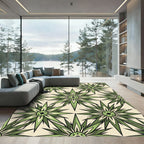 Sage Green Starburst Geometric Tile Rug