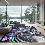 Iridescent Celestial Crystal Fluid Wave Rug