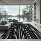 Monochrome Vertical Sharp Stripe Rug