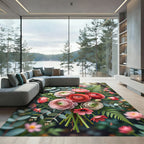 Soft Pastel Ranunculus Floral Bouquet Composition Rug