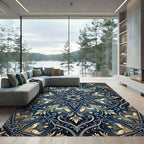 Midnight Blue Ornate Star Medallion Rug