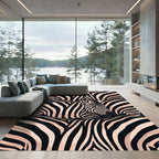 Bold Monochrome Zebra Stripe Illusion Rug