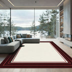 Deep Burgundy Layered Border Rug