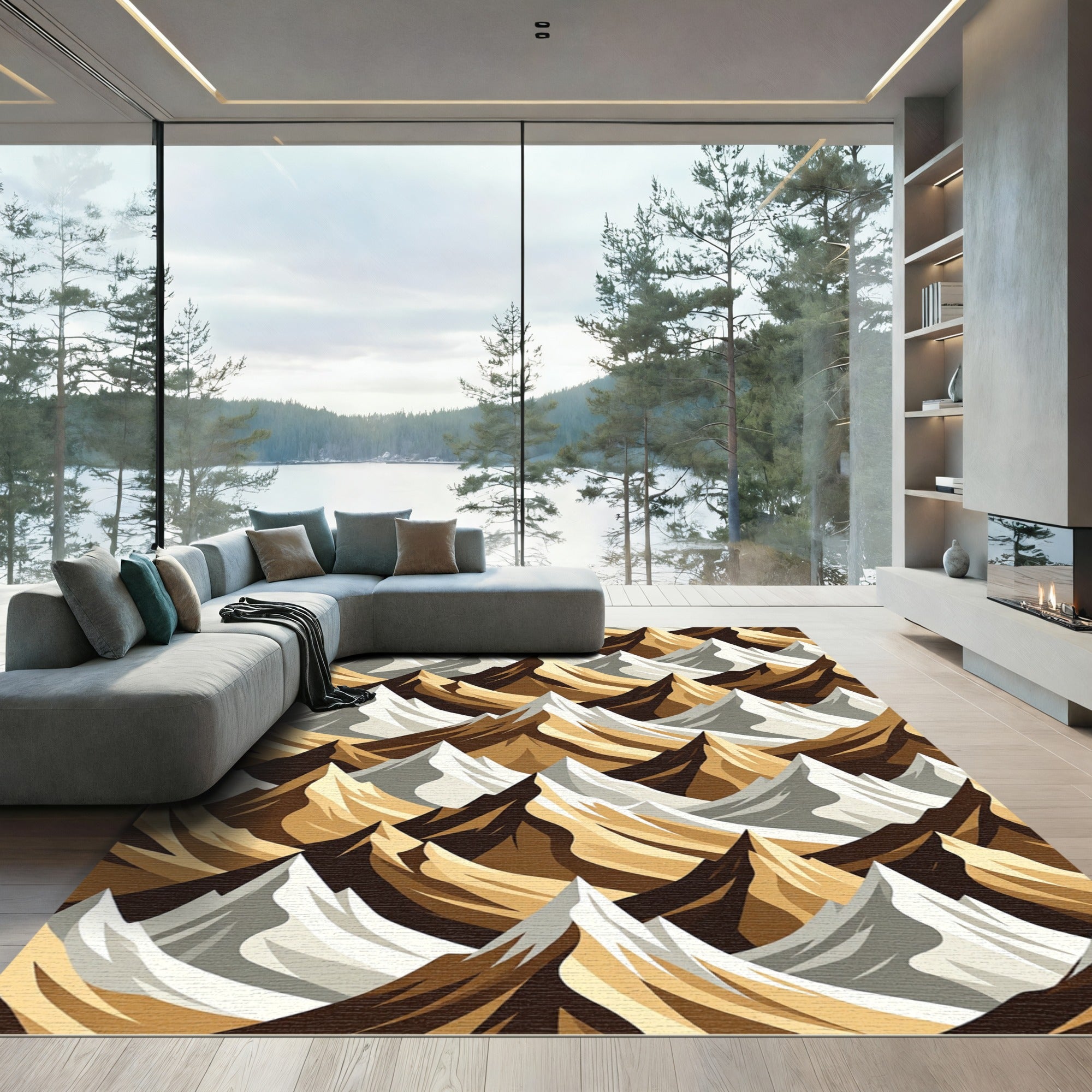 Earthy Tones Mountain Ridge Rug