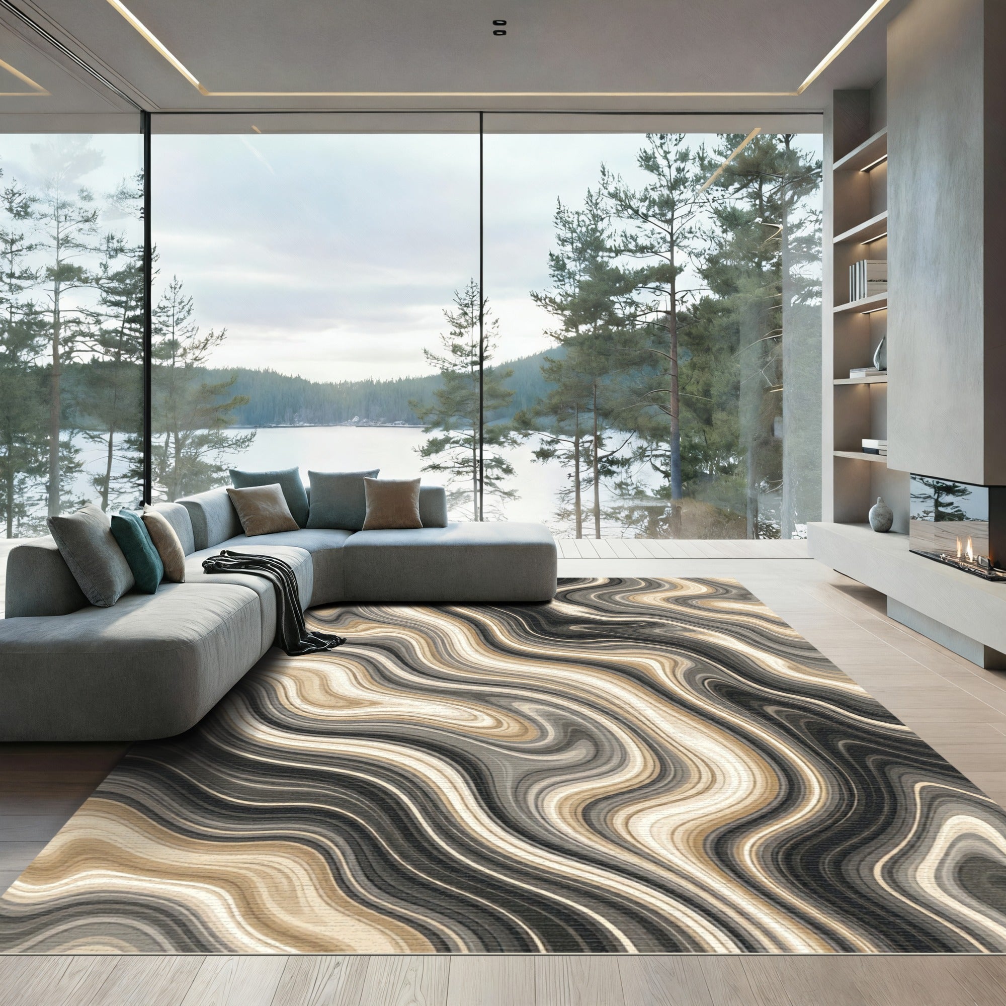Agate Swirl Earthy Tone Rug