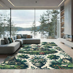 Countryside Floral Cottage Sheep Landscape Rug