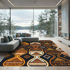 Amber Aztec Hourglass Geo Tapered Steps Rug