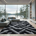 Gray Intertwined Arrow Pattern Rug