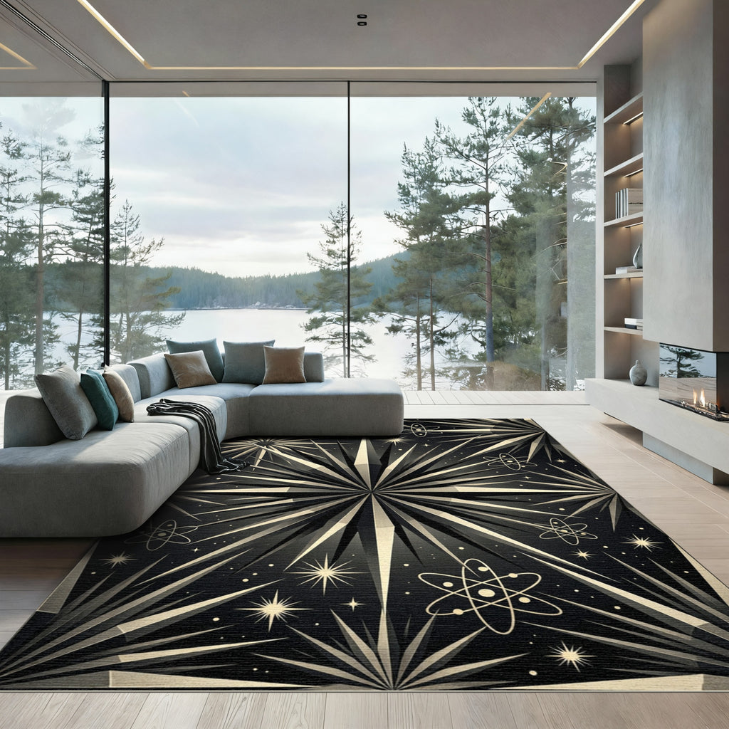 Retro Atomic Starburst Space Rug