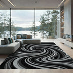 Monochromatic Swirl Abstract Flow Rug