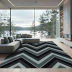 Minimalist Gray Chevron Zigzag Rug