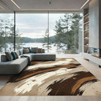 Earthy Abstract Brush Stroke Rug