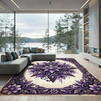 Elegant Purple Floral Star Medallion Rug