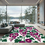 Deep Purple Morning Glory Vine Rug