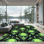 Neon Alien Geometric Diamond Art Rug