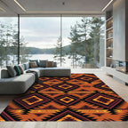 Geometric Diamond Tribal Sunset Rug