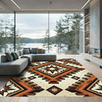 Earthy Southwestern Terracotta Geometric Diamond Rug