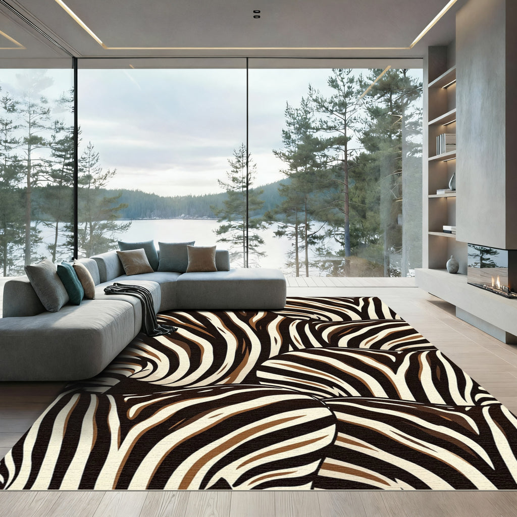 Safari Zebra Stripe Curve Rug