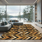 Geometric Ochre Chevron Tribal Earthy Rug