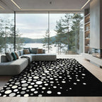Monochrome Dot Cascade Abstract Rug