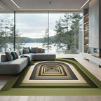 Olive Earth Tone Infinite Archway Corridor Rug