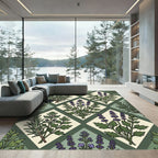 Sage Green Herbal Lavender Diamond Tile Rug