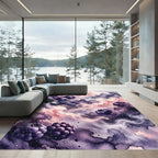 Ethereal Amethyst Berry Smoke Swirl Rug