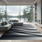 Monochromatic Diagonal Stripe Overlay Rug