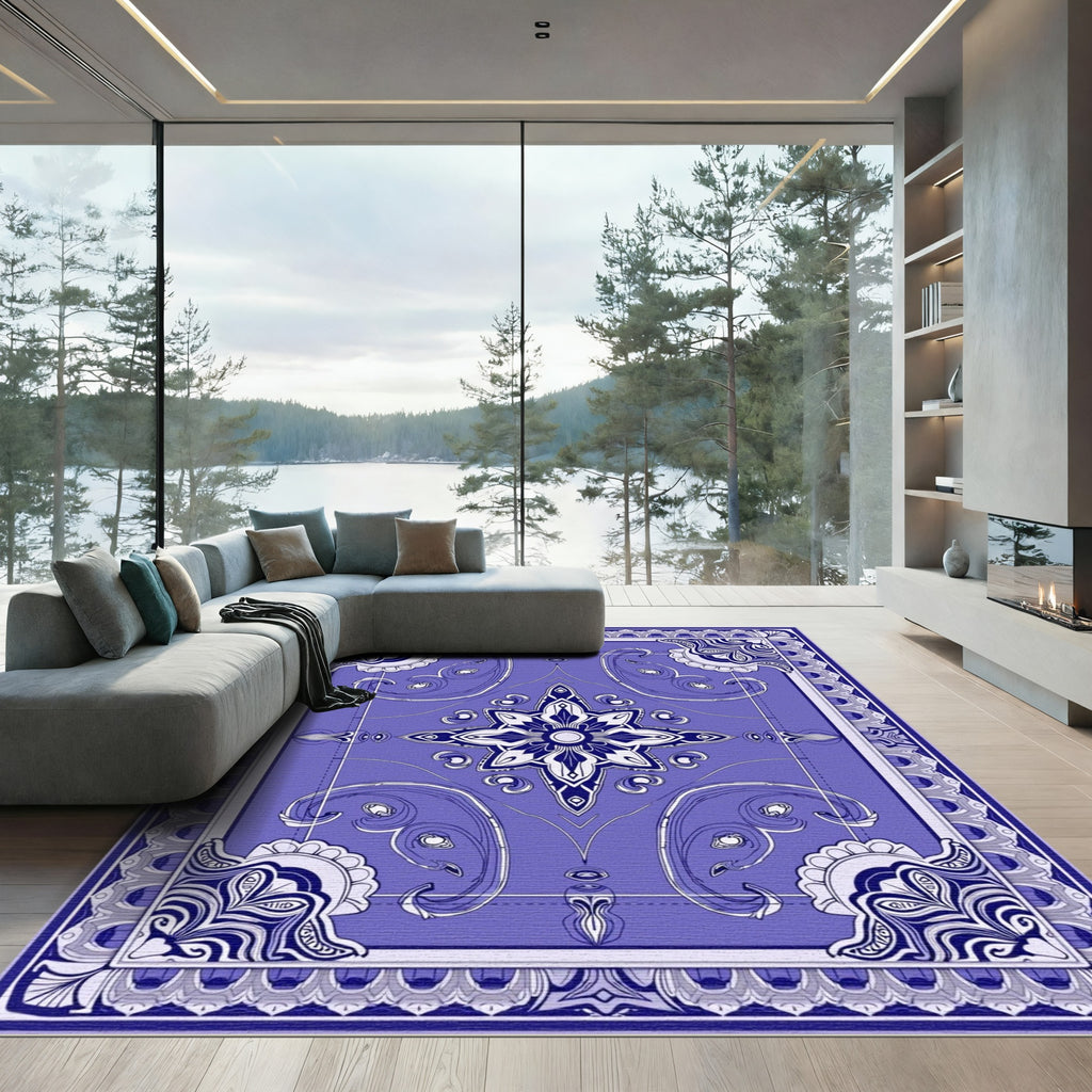 Classic Indigo Floral Medallion Rug