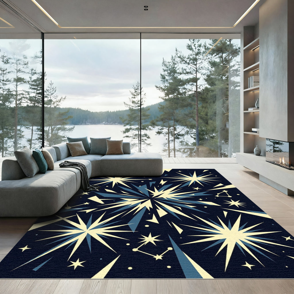 Cosmic Exploding Stars Constellation Rug