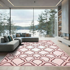 Blush Pink Scalloped Lattice Arch Rug
