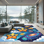 Whimsical Cosmic Galaxy Starry Night Rug