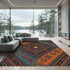 Earthy Orange Astral Diamond Cross Rug