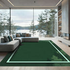 Earthy Forest Green Woodland Border Rug