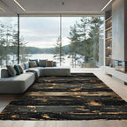 Dark Wood Grain Distressed Plank Rug
