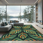 Lush Green Tropical Calathea Foliage Rug