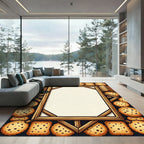 Delightful Chocolate Chip Cookie Border Rug