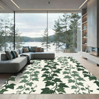 Lush Forest Green Ivy Vertical Vine Rug