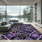 Purple Botanical Trellis Arrangement Rug