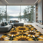 Golden Yellow Sunflower Collage Rug